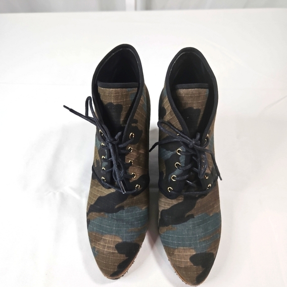Giuseppe Zanotti Camo Wedge Ankle Boots Size 40.5 - Picture 7 of 9